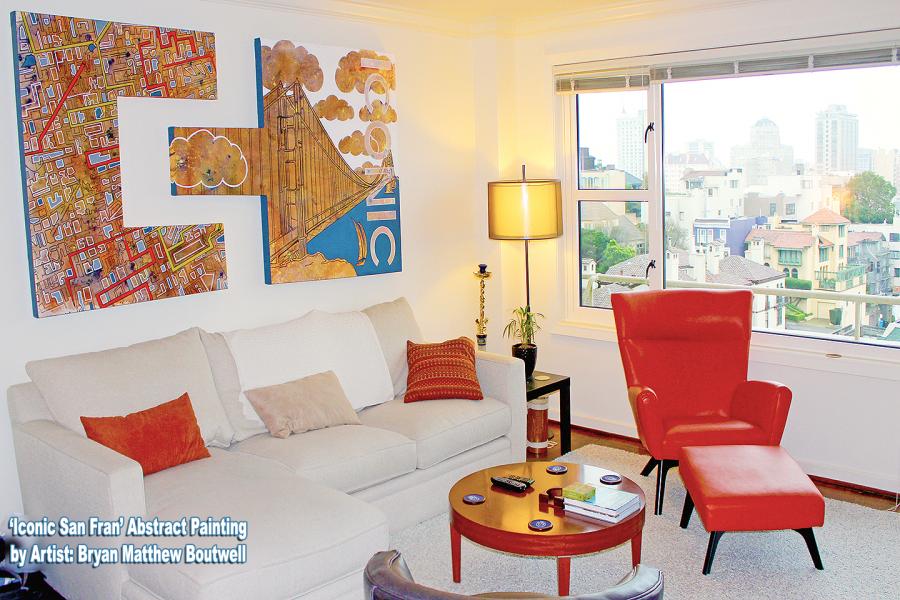 Golden Gate Bridge Painting by artist Bryan Boutwell, Russian Hill neighborhood, San Francisco CA Golden Gate Bridge Painting by artist Bryan Boutwell, San Francisco, Russian Hill neighborhood,