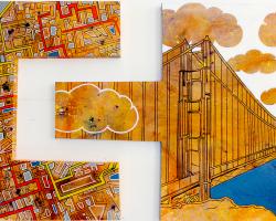 Iconic San Fran is an abstract painting by artist Bryan Boutwell themed after San Francisco