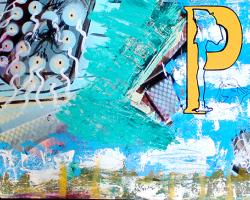 Oakland Pimp-7ftx2ft-original abstract painting by Bay area artist Bryan Boutwell